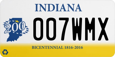 IN license plate 007WMX