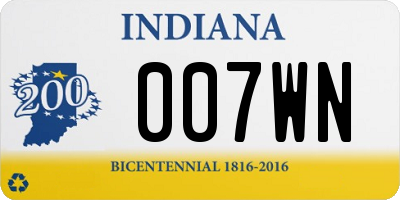 IN license plate 007WN