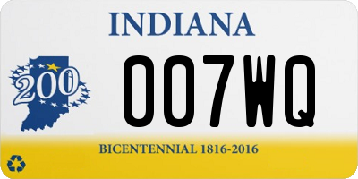 IN license plate 007WQ