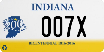 IN license plate 007X