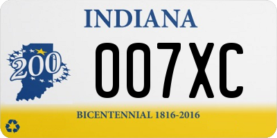 IN license plate 007XC