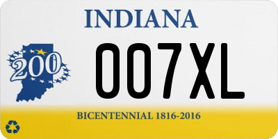 IN license plate 007XL