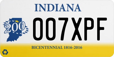 IN license plate 007XPF