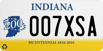 IN license plate 007XSA