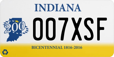 IN license plate 007XSF
