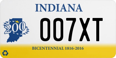 IN license plate 007XT