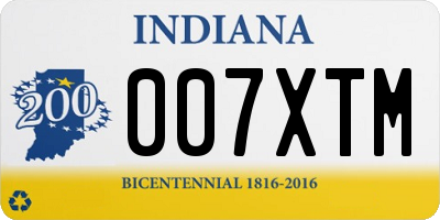 IN license plate 007XTM