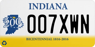 IN license plate 007XWN