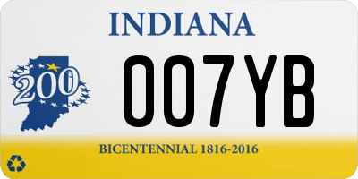 IN license plate 007YB