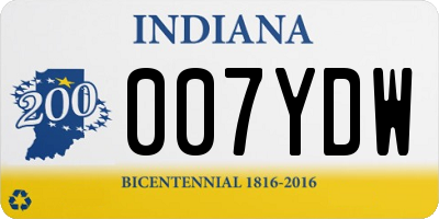IN license plate 007YDW