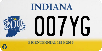 IN license plate 007YG
