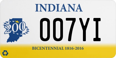 IN license plate 007YI
