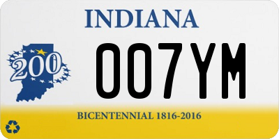 IN license plate 007YM