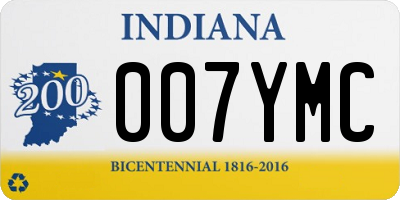 IN license plate 007YMC