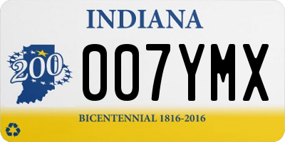 IN license plate 007YMX