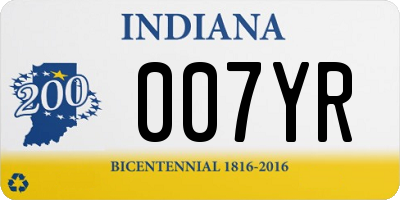 IN license plate 007YR