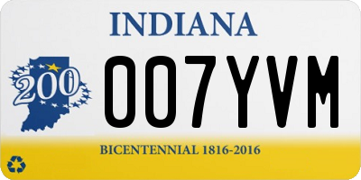 IN license plate 007YVM