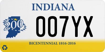 IN license plate 007YX