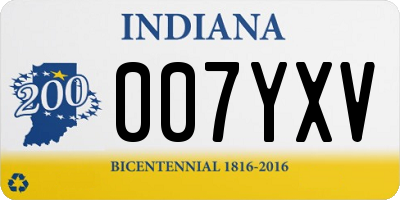 IN license plate 007YXV