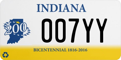 IN license plate 007YY