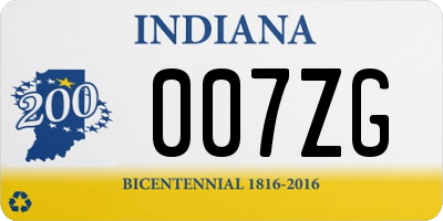 IN license plate 007ZG