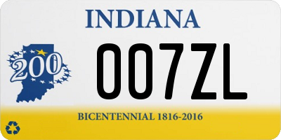 IN license plate 007ZL