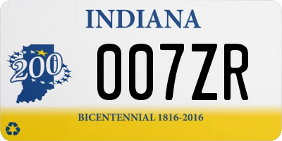 IN license plate 007ZR