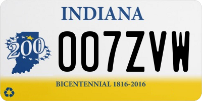 IN license plate 007ZVW