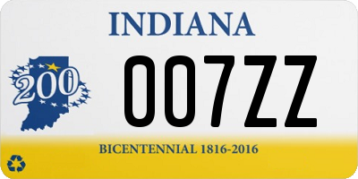 IN license plate 007ZZ