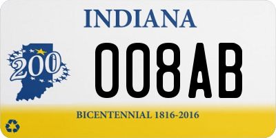 IN license plate 008AB