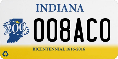 IN license plate 008ACO