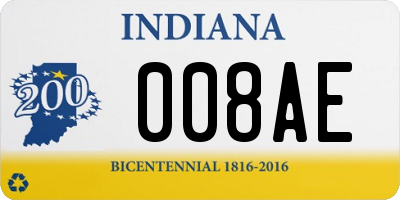 IN license plate 008AE