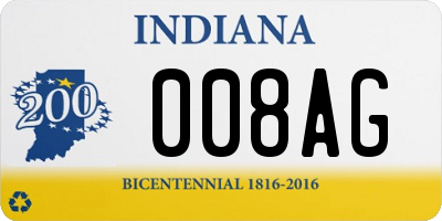 IN license plate 008AG