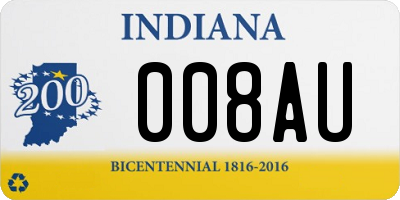 IN license plate 008AU