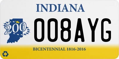 IN license plate 008AYG