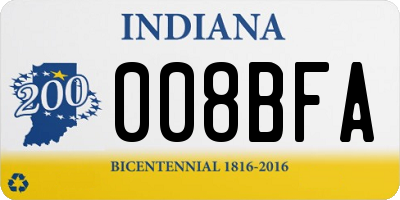 IN license plate 008BFA