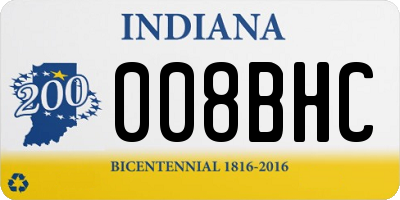 IN license plate 008BHC