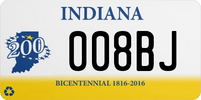 IN license plate 008BJ