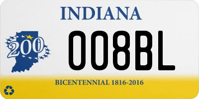 IN license plate 008BL