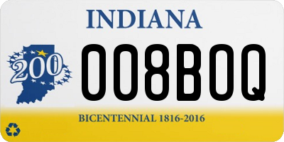 IN license plate 008BOQ
