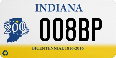 IN license plate 008BP