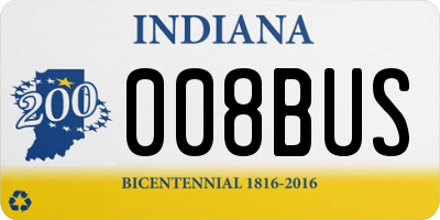 IN license plate 008BUS