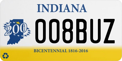 IN license plate 008BUZ