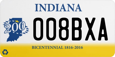 IN license plate 008BXA