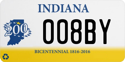 IN license plate 008BY