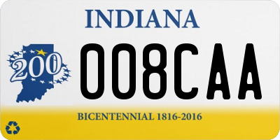 IN license plate 008CAA