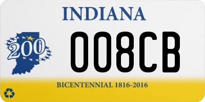 IN license plate 008CB