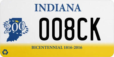 IN license plate 008CK