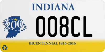 IN license plate 008CL