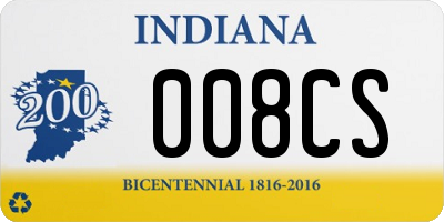 IN license plate 008CS